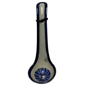 Vintage‎ Tonala Mexico Pottery Ladle Blue Floral Rustic Wall Decor